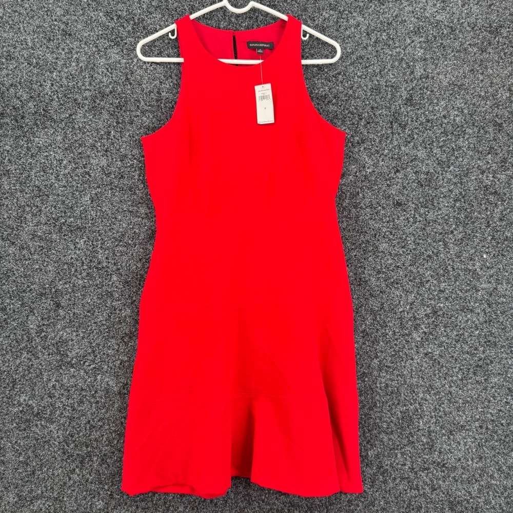 Banana Republic Red Sleeveless Tiered Fit and Flare Dress 363280-01-1 NWT Size 8